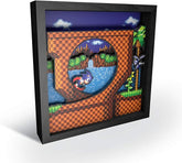 Pixel Frames: Sonic The Hedgehog Loop Scene - Framed 3D Shadow Box - 9" x 9"